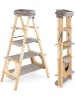 COSTWAY Kratzbaum und Leiter 5-stöckig 151 cm hoch in Grau