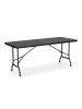 relaxdays Gartentisch in Schwarz - (B)180 x (H)73 x (T)74 cm
