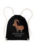 Mr. & Mrs. Panda Stofftasche Sternzeichen Steinbock mit Spruch in Schwarz