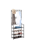 relaxdays Garderobenständer in Schwarz - (B)59,5 x (H)150,5 x (T)25 cm