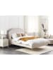 Beliani Doppelbett AMBILLOU in Beige/Gold - (W) 157 x (H) 126 x (L) 214 cm