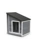 relaxdays Hundehütte in Grau/ Weiß – (B)71 x (H)77 x (T)58 cm