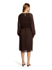 CARTOON Chiffonkleid mit Rüschen in Dunkelbraun