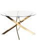 Beliani Esszimmertisch MARAMO in Transparent/Gold - (W) 120 x (H) 75 x (L) 120 cm