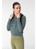 super.natural Merino Hoodie W LIQUID FLOW LOGO HOODIE in graugrün