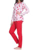 NORMANN Langarm Schlafanzug Pyjama Tupfen Punkte Design in rot