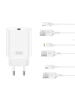 XO XO Wandladegerät CE33 QC 18W 1x USB weiß + Lightning-Kabel