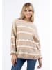 usha FESTIVAL Damen Oversize Strick Pullover in Beige Mehrfarbig