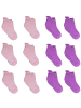Yalion 6 Paar / 12 Paar rutschfeste Socken, Wildlederoptik, rosa/lila