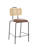 Beliani 4er-Set Barhocker ADELANTO in Braun/Schwarz