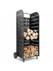 tectake Holzwagen  53,5 x 41 x 112 cm, schwarz