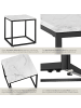 tectake Couchtisch in Marmoroptik, 45 x 45 x 47,5 cm, Belastbarkeit 12 kg