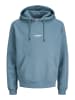 Jack & Jones Kapuzenpullover Kängurutasche Rippbündchen Kordel in Blau-2