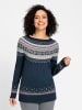 WITT WEIDEN Jacquard-Pullover in marine-ecru-gemustert