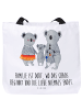 Mr. & Mrs. Panda Tote Bag Koala Familie mit Spruch in Weiß