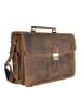 Greenburry Vintage Aktentasche Leder 40 cm Laptopfach in braun