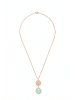 Gemshine Halskette mit Anhänger Mandala - Chalcedon in rose gold coloured