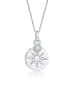 Elli Halskette 925 Sterling Silber Medaillon, Plättchen, Sonne in Silber