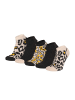 Yuhu Damen Sneaker-Socken 5er Pack Leo Print Leopardenmuster in Beige