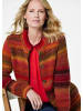 GOLDNER Kurzgröße:  Multicolor Woll-Jacke mit Stehkragen in rot / orange / gemustert