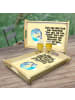 Mr. & Mrs. Panda Serviertablett Holz Walfisch Thunfisch mit Spruch in Gelb Pastell