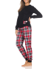 NORMANN Schlafanzug Pyjama langarm Bündchen Tiermotiv - 87114 in schwarz