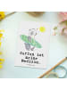 Mr. & Mrs. Panda Postkarte Panda Surfen mit Spruch in Weiß