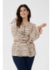 KAFFE curve Langarm-Bluse KCnika in Nomad w. Black Deep graphic