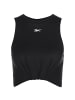 Reebok Tanktop Studio Gathered Solid in schwarz / weiß