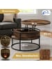 Coemo Couchtisch Swing aus Metall mit verstellbarer Holz Tischplatte in Braun