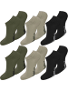 normani 6 Paar Viskose-Gesundheitssocken Sneakers in Oliv/Khaki/Schwarz