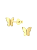 Alexander York Ohrringe - Ohrstecker SCHMETTERLING in Gold aus 925 Silber - 2-tlg.