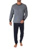 NORMANN langarm Frottee Schlafanzug Pyjama Bündchen - 82407 in blau