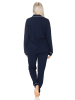 NORMANN Langarm Schlafanzug Pyjama Klassische Optik - 87005 in marine