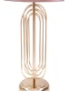 Mauro Ferretti Tischleuchte aus goldfarbenem Metall mit rosa Lampenschirm, Ø 28 x 55 cm