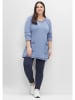 sheego Longpullover in mittelblau