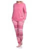 NORMANN Pyjama Bündchen und gestreifter Hose - 75671 in altrose