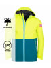 Trollkids Regenjacke "Haugesund" in Limegelb/Petrolblau