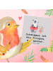 Mr. & Mrs. Panda Einladungskarte Schwimmen wie Fliegen mit Spruch in Grau Pastell