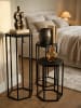 KADIMA DESIGN Massivholz und Metall Beistelltische, 3 Hexagon Tische, modern