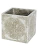 AltoBelli Blumentopf MARONI Beige mit Ornament ECKIG Zement 13x13 cm