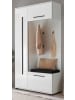 Furn.Design Kompaktgarderobe weiß Hochglanz 111 x 200 cm, Garderobe mit Soft-Close
