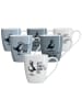 Ritzenhoff & Breker 6er Set Henkelbecher Möwe 360 ml in grau