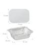 relaxdays 100 x Aluschalen mit Deckel in Silber - (B)13 x (H)4 x (T)10 cm