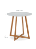 relaxdays Esstisch in Weiß/Natur - (H)75 x Ø80 cm