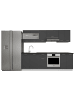 VCM  8tlg Einbauküche Küchenzeile 240cm Esilo in Weiß / Anthrazit