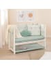 roba Stubenbett 4in1 Holz Woodland Buddies weiß/pastellgrün inkl. Textilien