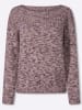 Sieh an! Langarm-Pullover in burgund-ecru-meliert