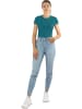 Janice 2 x Damen T-Shirt hochgeschlossen Nice in Petrol