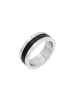 Tom Tailor Ring Edelstahl, IP schwarz in silber